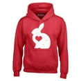 thumbnail image 1 of Shop4Ever Men's Easter Bunny Rabbit with Heart Hooded Sweatshirt Hoodie XX-Large Red, 1 of 5