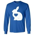 thumbnail image 1 of Shop4Ever Men's Easter Bunny Rabbit with Heart Long Sleeve Shirt XXX-Large Royal Blue, 1 of 5