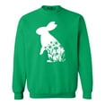 thumbnail image 1 of Shop4Ever Men's Easter Bunny Rabbit with Spring Flowers  Crewneck Sweatshirt XX-Large Irish Green, 1 of 5