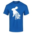 thumbnail image 1 of Shop4Ever Men's Easter Bunny Rabbit with Spring Flowers  Graphic T-shirt Large Royal Blue, 1 of 5