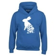 thumbnail image 1 of Shop4Ever Men's Easter Bunny Rabbit with Spring Flowers  Hooded Sweatshirt Hoodie XX-Large Royal Blue, 1 of 5