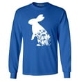 thumbnail image 1 of Shop4Ever Men's Easter Bunny Rabbit with Spring Flowers  Long Sleeve Shirt X-Large Royal Blue, 1 of 5