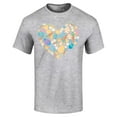 thumbnail image 1 of Shop4Ever Men's Easter Heart Bunny Carrot Daisy Spring Cluster Graphic T-shirt Small Sports Grey, 1 of 5