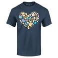 thumbnail image 1 of Shop4Ever Men's Easter Heart Bunny Carrot Daisy Spring Cluster Graphic T-shirt XXXX-Large Navy, 1 of 5