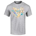 thumbnail image 1 of Shop4Ever Men's Easter Heart Bunny Carrot Daisy Spring Cluster Graphic T-shirt XXXX-Large Sports Grey, 1 of 5