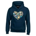 thumbnail image 1 of Shop4Ever Men's Easter Heart Bunny Carrot Daisy Spring Cluster Hooded Sweatshirt Hoodie XX-Large Navy, 1 of 5