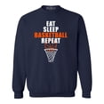 thumbnail image 1 of Shop4Ever Men's Eat Sleep Basketball Repeat Crewneck Sweatshirt Large Navy, 1 of 5