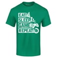 thumbnail image 1 of Shop4Ever Men's Eat Sleep Game Repeat Graphic T-shirt Small Kelly, 1 of 5