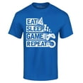 thumbnail image 1 of Shop4Ever Men's Eat Sleep Game Repeat Graphic T-shirt XX-Large Royal Blue, 1 of 5
