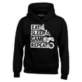 thumbnail image 1 of Shop4Ever Men's Eat Sleep Game Repeat Hooded Sweatshirt Hoodie X-Large Black, 1 of 5