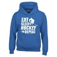 thumbnail image 1 of Shop4Ever Men's Eat Sleep Hockey Repeat  Hooded Sweatshirt Hoodie Medium Royal Blue, 1 of 5