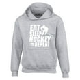 thumbnail image 1 of Shop4Ever Men's Eat Sleep Hockey Repeat  Hooded Sweatshirt Hoodie X-Large Sports Grey, 1 of 5