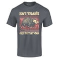 thumbnail image 1 of Shop4Ever Men's Eat Trash Get Hit by Car  Graphic T-shirt X-Large Charcoal, 1 of 5
