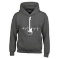 thumbnail image 1 of Shop4Ever Men's Electric Guitar Heartbeat Musician Hooded Sweatshirt Hoodie Large Charcoal, 1 of 5