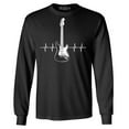 thumbnail image 1 of Shop4Ever Men's Electric Guitar Heartbeat Musician Long Sleeve Shirt 2XL Black, 1 of 5