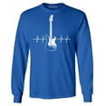 thumbnail image 1 of Shop4Ever Men's Electric Guitar Heartbeat Musician Long Sleeve Shirt XXX-Large Royal Blue, 1 of 5
