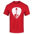 thumbnail image 1 of Shop4Ever Men's Electric Guitar Pick Musician Graphic T-shirt Medium Red, 1 of 5
