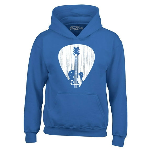 Shop4Ever Men's Electric Guitar Pick Musician Hooded Sweatshirt Hoodie Medium Royal Blue