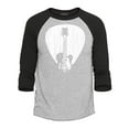 thumbnail image 1 of Shop4Ever Men's Electric Guitar Pick Musician Raglan Baseball Shirt XX-Large Heather Grey/Black, 1 of 5