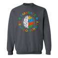 thumbnail image 1 of Shop4Ever Men's Embrace Neurodiversity Brain Autism Spectrum ADS Crewneck Sweatshirt Medium Charcoal, 1 of 5
