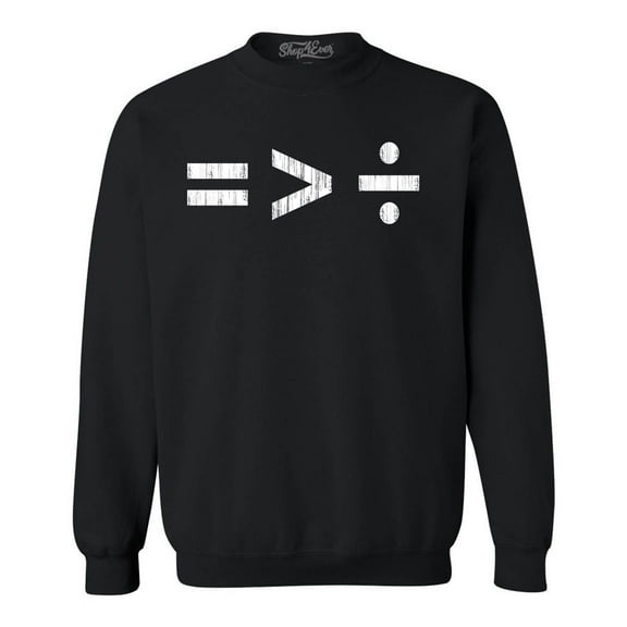 Shop4Ever Men's Equality Is Greater Than Division Equal Rights Crewneck Sweatshirt Small Black