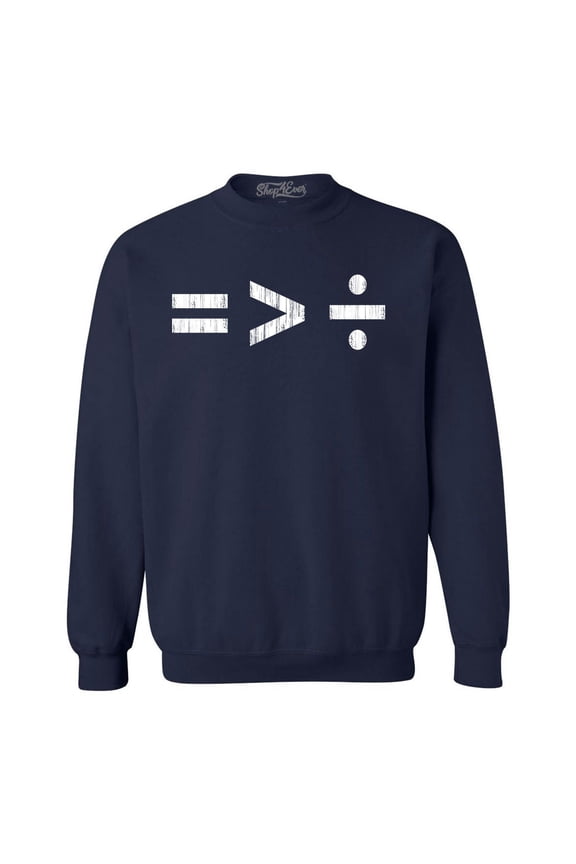 Men's Equality Is Greater Than Division Equal Rights Crewneck Sweatshirt Small Navy