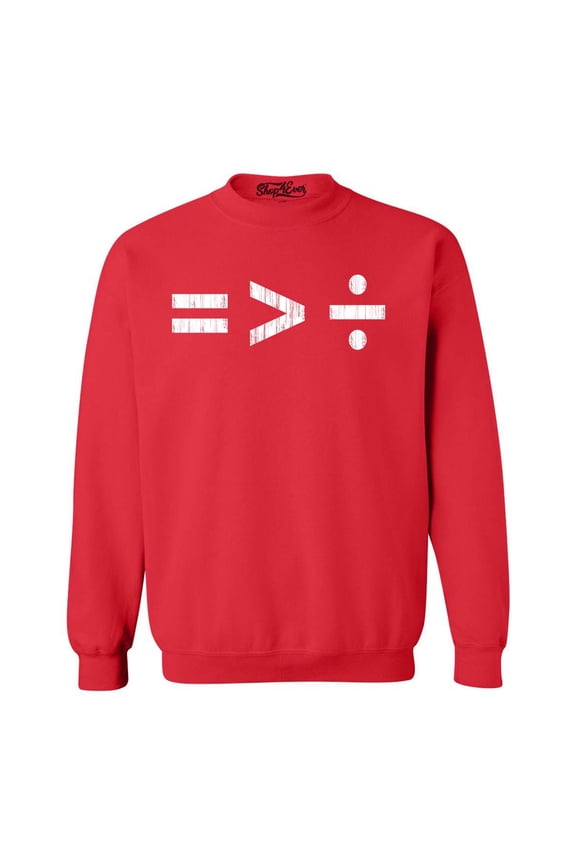 Men's Equality Is Greater Than Division Equal Rights Crewneck Sweatshirt X-Large Red