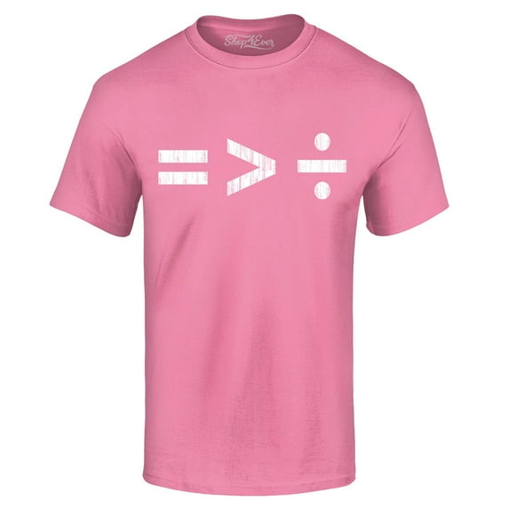 Shop4Ever Men's Equality Is Greater Than Division Equal Rights Graphic T-shirt X-Large Azalea Pink