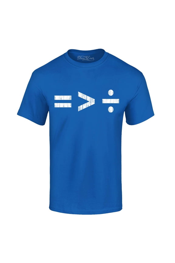 Men's Equality Is Greater Than Division Equal Rights Graphic T-shirt XXXX-Large Royal Blue