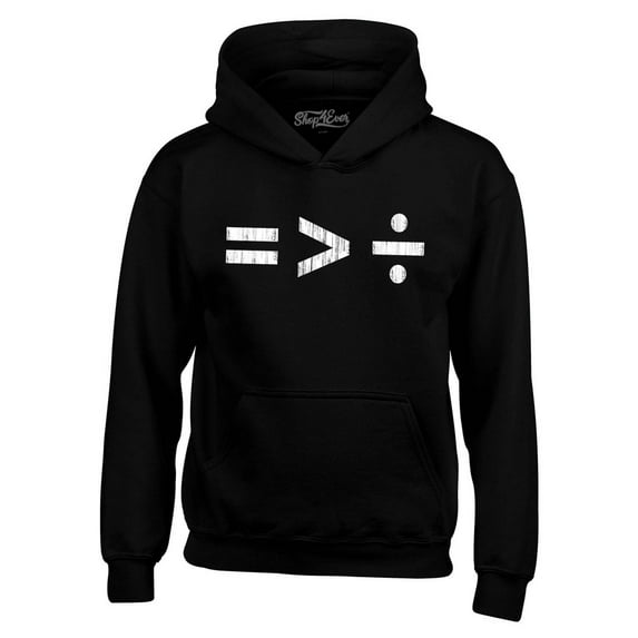 Shop4Ever Men's Equality Is Greater Than Division Equal Rights Hooded Sweatshirt Hoodie Medium Black