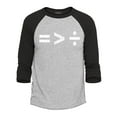 thumbnail image 1 of Shop4Ever Men's Equality Is Greater Than Division Equal Rights Raglan Baseball Shirt X-Large Heather Grey/Black, 1 of 4