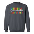 thumbnail image 1 of Shop4Ever Men's Everyone Communicates Differently Autism Crewneck Sweatshirt Small Charcoal, 1 of 5