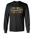 thumbnail image 1 of Shop4Ever Men's Everyone Communicates Differently Autism Long Sleeve Shirt 2XL Black, 1 of 5