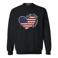 thumbnail image 1 of Shop4Ever Men's Faith Family Freedom American Flag Heart USA Crewneck Sweatshirt XXXXX-Large Black, 1 of 5