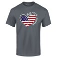 thumbnail image 1 of Shop4Ever Men's Faith Family Freedom American Flag Heart USA Graphic T-shirt XX-Large Black, 1 of 5