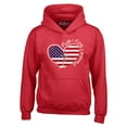 thumbnail image 1 of Shop4Ever Men's Faith Family Freedom American Flag Heart USA Hooded Sweatshirt Hoodie Medium Red, 1 of 5