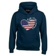 thumbnail image 1 of Shop4Ever Men's Faith Family Freedom American Flag Heart USA Hooded Sweatshirt Hoodie Small Navy, 1 of 5