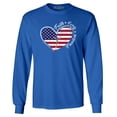 thumbnail image 1 of Shop4Ever Men's Faith Family Freedom American Flag Heart USA Long Sleeve Shirt XX-Large Royal Blue, 1 of 5