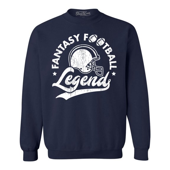 Shop4Ever Men's Fantasy Football Legend Crewneck Sweatshirt Large Navy