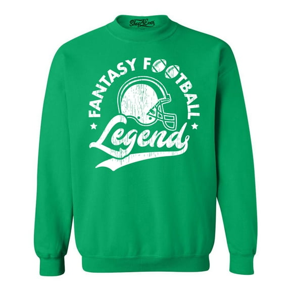 Shop4Ever Men's Fantasy Football Legend Crewneck Sweatshirt XX-Large Irish Green