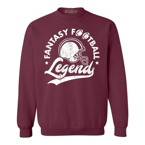 Shop4Ever Men's Fantasy Football Legend Crewneck Sweatshirt XXX-Large Maroon