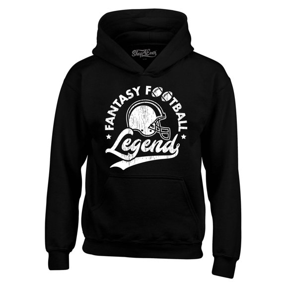 Shop4Ever Men's Fantasy Football Legend Hooded Sweatshirt Hoodie Large Black