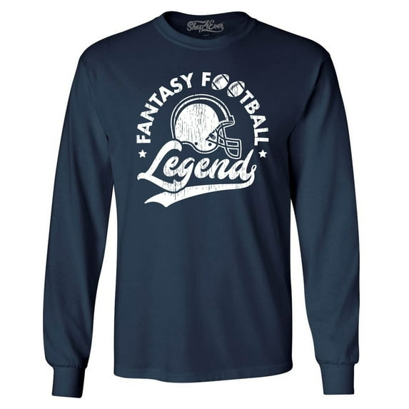 Shop4Ever Men's Fantasy Football Legend Long Sleeve Shirt Medium Navy