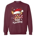 thumbnail image 1 of Shop4Ever Men's Feliz Navidog Navidad Dog Santa Chihuahua Crewneck Sweatshirt XX-Large Maroon, 1 of 5