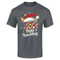 thumbnail image 1 of Shop4Ever Men's Feliz Navidog Navidad Dog Santa Chihuahua Graphic T-shirt Small Black, 1 of 5