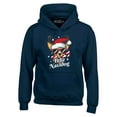 thumbnail image 1 of Shop4Ever Men's Feliz Navidog Navidad Dog Santa Chihuahua Hooded Sweatshirt Hoodie Large Navy, 1 of 5