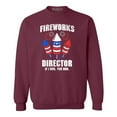 thumbnail image 1 of Shop4Ever Men's Fireworks Director 4th of July Crewneck Sweatshirt Medium Maroon, 1 of 5