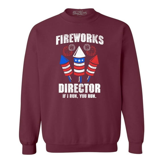 Shop4Ever Men's Fireworks Director 4th of July Crewneck Sweatshirt XXX-Large Maroon