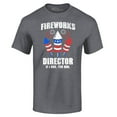 thumbnail image 1 of Shop4Ever Men's Fireworks Director 4th of July Graphic T-shirt XX-Large Dark Heather, 1 of 5