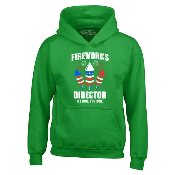 Shop4Ever Men's Fireworks Director 4th of July Hooded Sweatshirt Hoodie Large Irish Green